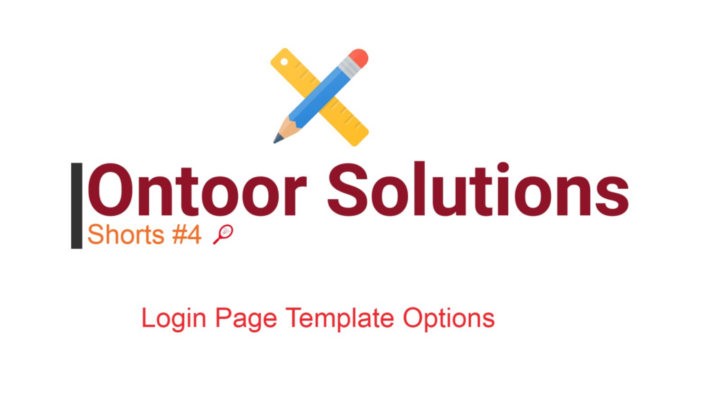 APEX Login Page Templates | Ontoor Shorts #4