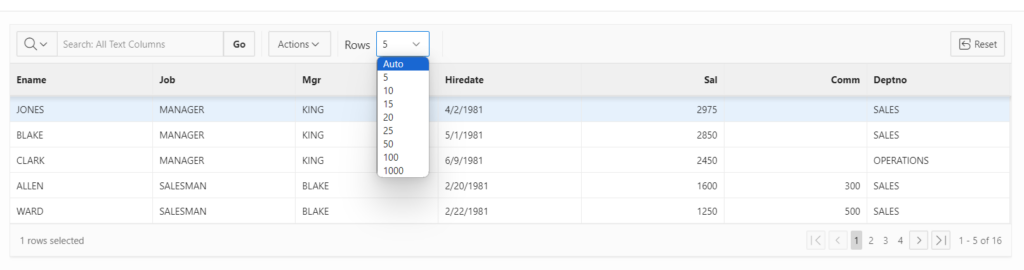Customizing the Oracle APEX Interactive Grid Toolbar: Adding a “Rows Per Page” Selector with a Static Label